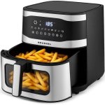 Airfryer Grunkel Maxisteelfryer Venster 9L 2200W Dubbele Verwarming 10 Programma's