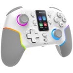 Manette de jeu sans fil Bluetooth Mars Gaming MGP-V3 ARGB pour Switch/Switch 2/PC/Android/iOS 13.0+ (Blanc)