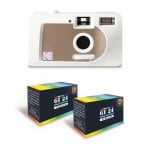 Appareil photo analogique Agfaphoto Kodak S88 motorisé compact blanc/marron + 2 films 35mm
