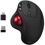 Mouse Mobility Lab ML313276 Wireless Trackball 1600 DPI Nero Ergonomico 6 Tasti