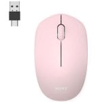 Ratón Port Designs 900541 inalámbrico RF Wireless 1600 DPI rosa doble receptor USB-C y USB-A