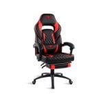 Chaise de bureau Spirit of Gamer Mustang SOG-GCMRE simili cuir noir rouge accoudoirs fixes