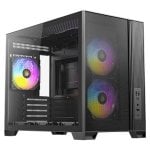PC-Gehäuse Antec FLUX M Micro Tower Schwarz Glas seitliches Fenster RGB