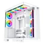 PC-Gehäuse Xigmatek Aqua 7 EN49033 Weiß ARGB Glas Seitenteil Mini-ITX