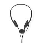 Casque Nedis CHST100BK filaire double Jack 3,5 mm supra-aural stéréo avec micro pliable noir