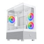 PC-Gehäuse Xigmatek Alphard M EN44533 Weiß Glas ARGB 4 Lüfter Micro-ATX