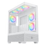 PC-Gehäuse Xigmatek EN43833 Alphard Weiß ARGB 6 Lüfter Glas Micro ATX