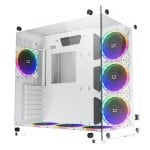 Boîtier PC Xigmatek Aquarius Plus ARGB Blanc Fenêtres Verre Trempé ATX/Micro-ATX/Mini-ITX 7 Ventilateurs ARGB Inclus