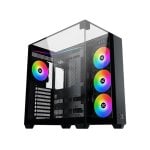 PC-Gehäuse Xigmatek Aqua V EN45806 Schwarz Glas Seitenteil ARGB EATX
