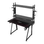 Mesa Gaming Drift 113 cm Fibra de carbono Pack Shelvy Accesorios XL