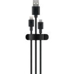 Clip organizador de cables Goobay 70685 negro set 3 autoadhesivo