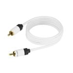 Câble audio Real Cable SUB-1/7M50 RCA Mâle/Mâle Blanc 7,5 m Plaqué Or