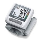 Misuratore di pressione Beurer da braccio LCD compatto display bianco/argento