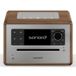 Microcadena Sonoro ELITE 25W RMS Bluetooth DAB FM CD USB Despertador Nogal/Plata