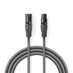 Cavo audio Nedis COTH15010GY50 XLR 3-Pin Maschio/Femmina 5 m Grigio
