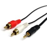 Cable de audio Startech MU3MMRCA Jack 3,5 mm a 2 x RCA 0,92 m negro