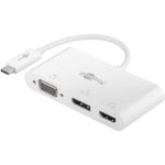 Adaptador gráfico USB Goobay 52412 USB-C a HDMI DisplayPort VGA blanco compacto