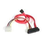 Cable alimentación interna Startech SAS729PW18 SAS SFF 8482 a SATA LP4 46 cm rojo