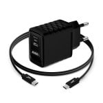 Caricatore Akashi ALTACQC20TCBK 20W Quick Charge 3.0 Nero con cavo USB-C