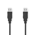 Cavo USB Nedis CCGL60000BK20 2 m USB-A a USB-A 2.0 Nero
