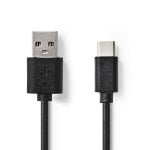 Cavo USB Nedis CCGL60601BK10 1 m USB-A USB-C Nero trasferimento veloce