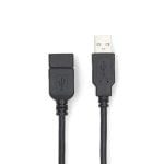 Cavo USB NEDIS CCGL60010BK20 2 m USB 2.0 Estensione Nero