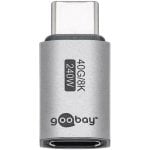 Adaptador USB-C Goobay 74447 macho a hembra aluminio USB4 40 Gbps plata