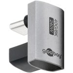 Cambiador de género Goobay 74445 USB-C macho a hembra con ángulo U, 40 Gbps y 240 W