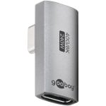 Adaptador de género USB-C Goobay 74443 macho a hembra ángulo 90° aluminio plata
