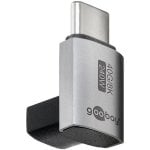 Cambiador de género Goobay 74444 USB-C macho-hembra acodado 90° aluminio