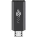 Cambiador de género Goobay 55553 Micro USB B macho a USB C hembra gris