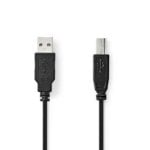 Cable USB Nedis CCGL60100BK10 A a B macho 1 m negro alta velocidad