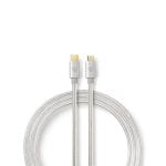 USB-Kabel NEDIS CCTB60650AL20 2m Aluminium Micro-USB B zu USB C Nylon