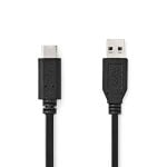 Cable USB Nedis CCGL61650BK10 1 m USB-A a USB-C 10 Gbps Negro