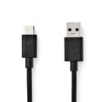 Cavo USB Nedis CCGL61600BK10 1 m USB-A USB-C 5 Gbit/s Nero