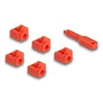 Bloqueur de port DeLock 20928 RJ45 x10 avec clé rouge plastique