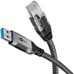 Cavo USB A Goobay 70692 a RJ-45 Cat6 5 m F/UTP Nero Argento