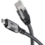 Adaptateur USB-C Goobay 70755 15 m RJ-45 Cat6 blindé nickelé Noir/Argent