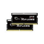 Memoria RAM G.Skill Ripjaws F5-4800S4039A32GX2-RS 64GB 2x32GB DDR5 4800MHz CL40 Kit Dual SO-DIMM XMP Negro