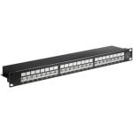 Panel de parcheo Genérica 90854 24 puertos Cat6a STP 1U negro rack