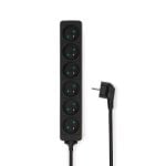 Regleta Nedis ESOC615E1BK 6 Tomas Negro con Cable de 1,5 m