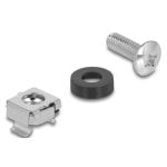 Vite DeLock 42432 M6 Acciaio Plastica Nero Argento 100 pezzi