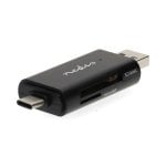 Lector de tarjetas Nedis CRDRU3110BK USB-C USB-A compacto Plug-and-Play