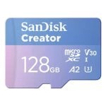 Carte microSD Sandisk Creator SDSQXAA-128G-GN6MS 128GB UHS-I U3 V30 adaptateur SD