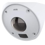 Câmara IP Axis Q9227-SLV 4K com visão noturna interior, áudio bidirecional e deteção por IA.