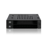 Dock HDD SSD Icy Dock MB522SP-B doppio bay SATA SAS 2.5 3.5 hot-swap LED nero