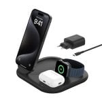 Carregador Belkin BoostCharge WIZ029VFBK 3 em 1 Qi2 15 W Magnético Preto