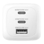 Chargeur Belkin WCH016hqWH 100W 2x USB-C 1x USB-A GaN compact blanc