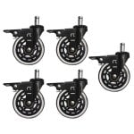 Roue REKT ROLLER-BREAK-BK roue en caoutchouc jeu de 5, compatible parquet et moquette