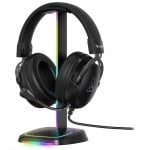 Supporto cuffie The G-Lab K-Stand Neon RGB HUB USB base antiscivolo Nero